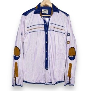 Scotch & Soda Blue and Brown Button Down Shirt EUC